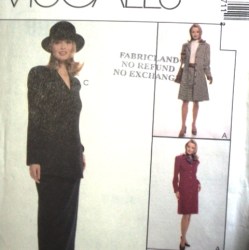 8971 LS BUTTON DRESS,JACKET,BK BELT,SKIRT LENGTHS PATTERN 8-18
